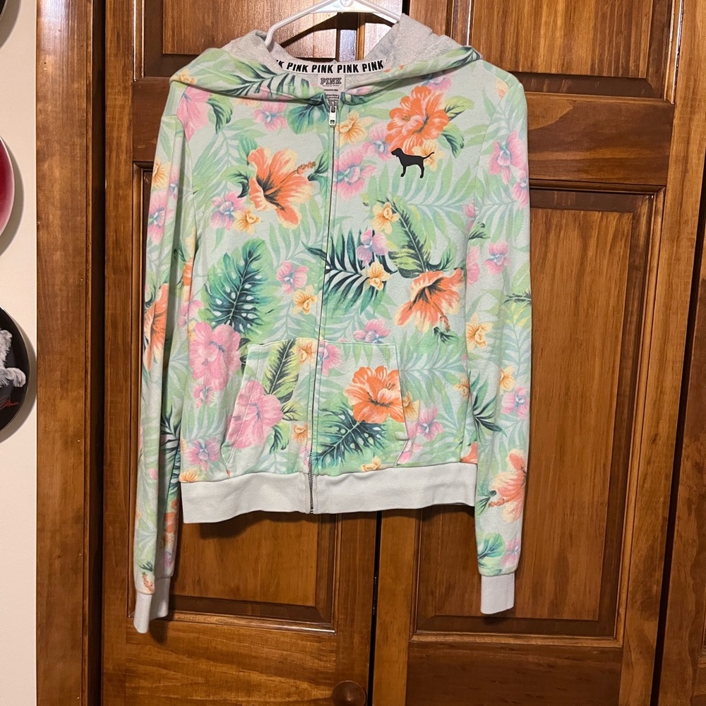 Zipper up brand pink, tropical, sz small